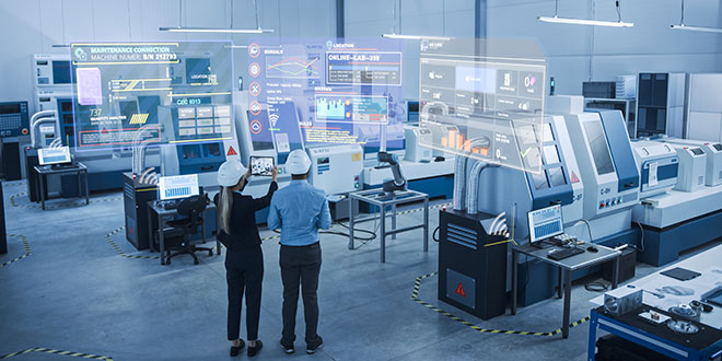 Lugar de trabajo de oficina industrial